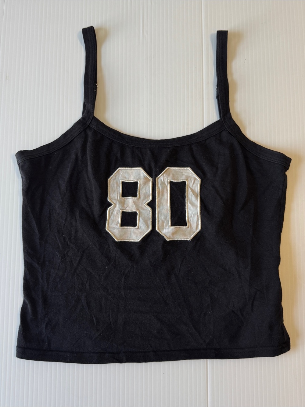 Edikted Black 80 Varsity Tank Top M Y2K Sporty Football Jersey Streetwear